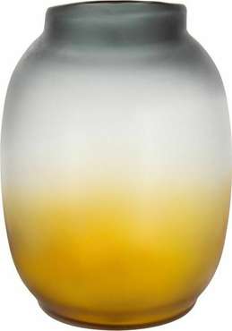 Стеклянная ваза серо-желтого цвета