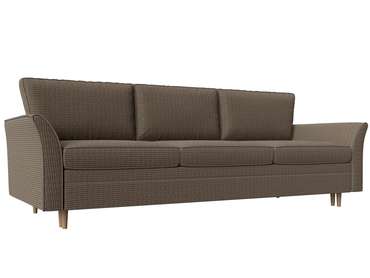 Прямой диван-кровать София коричнево-бежевого цвета
