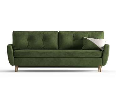 Диван-кровать Авиньон в обивке из велюра темно-зеленого цвета