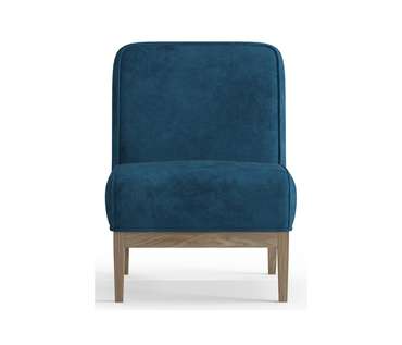 Кресло из велюра Арагорн синего цвета