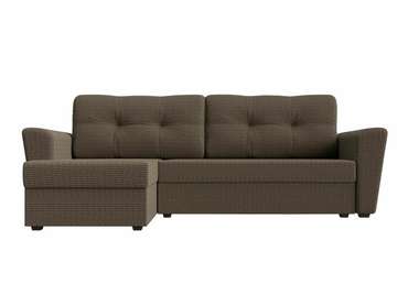 Угловой диван-кровать Амстердам лайт бежево-коричневого цвета левый угол