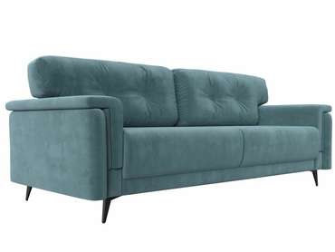 Прямой диван-кровать Оксфорд бирюзового цвета
