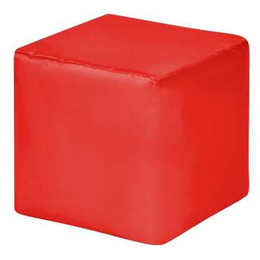 Пуфик Куб оксфорд красного цвета
