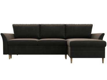 Угловой диван-кровать София коричневого цвета правый угол