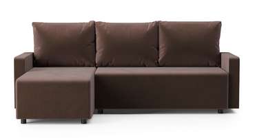 Угловой диван-кровать Винс коричневого цвета