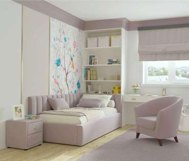 Кровать Milena 90х200 лилового цвета