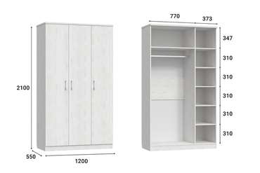 Шкаф трехдверный для одежды Виктория белого цвета