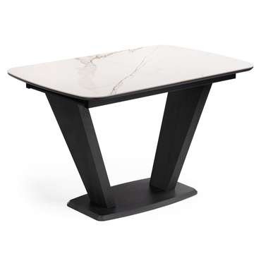 Раздвижной обеденный стол Петир черно-белого цвета
