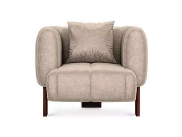 Кресло Cassis бежевого цвета с коричневыми ножками