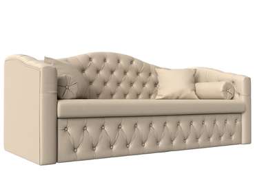 Прямой диван-кровать Мечта бежевого цвета (экокожа)