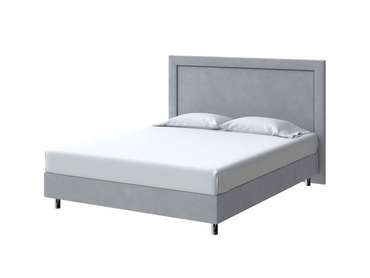 Кровать London Boxspring Standart 180х200 серого цвета (велюр)