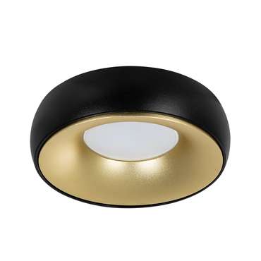 Точечный встраиваемый светильник Heze черно-золотого цвета