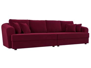 Прямой диван-кровать Милтон бордового цвета