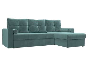 Угловой диван-кровать Верона бирюзового цвета правый угол
