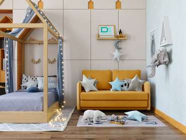 Диван-кровать Слим Kids желтого цвета