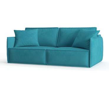 Диван-кровать из велюра Лортон голубого цвета
