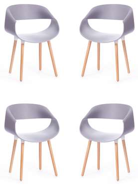 Комплект из четырех стульев Qxx серого цвета