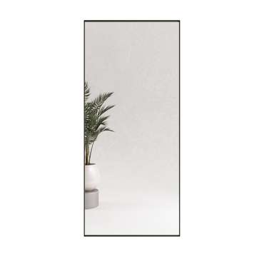 Дизайнерское настенное зеркало Halfeo Slim XL в тонкой раме черного цвета