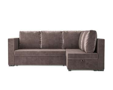 Угловой диван-кровать Мансберг серо-коричневого цвета