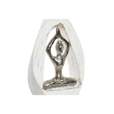 Декоративная фигура 56 x 8 x 31 cm Коричневый Алюминий Белый Древесина манго Yoga