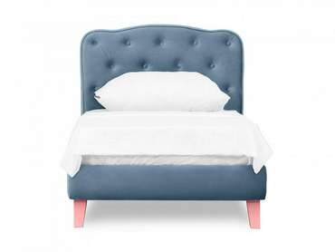 Кровать Candy 80х160 голубого цвета с розовыми ножками