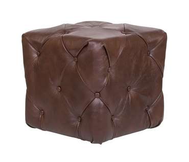 Пуф Amrit brown leather коричневого цвета