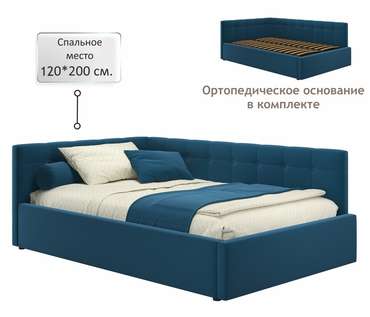 Кровать-тахта Bonna 120х200 синего цвета без подъемного механизма