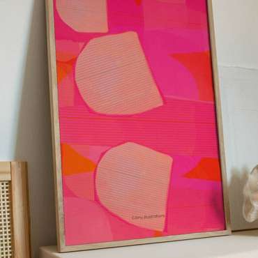 Постер абстрактный H&M Papercollage Pink Розовый 50x70