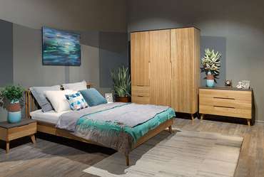 Кровать Elva 160x200 бежевого цвета с графитовой окантовкой
