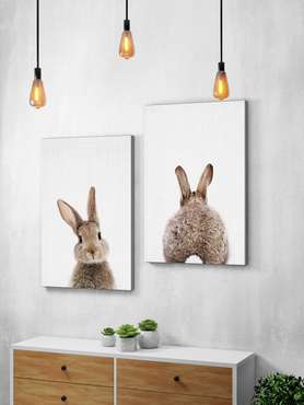Набор из двух постеров Кролик-привет и пока 60х80 на холсте