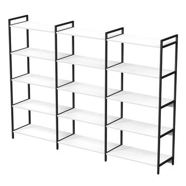 Стеллаж 10ССТ.5.800 средний тройной 5 полок белого цвета