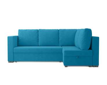 Угловой диван-кровать Мансберг светло-синего цвета