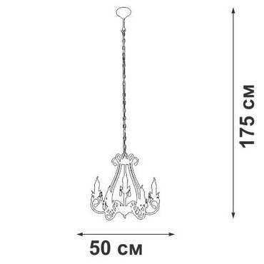 Подвесная люстра V1845-7/5 (металл, цвет бронза)