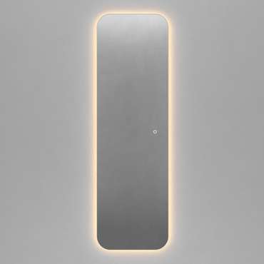Прямоугольное настенное зеркало Kuvino NF LED L 54х179 с тёплой подсветкой и с сенсорной кнопкой