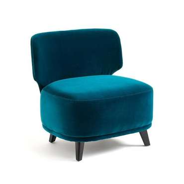 Кресло из велюра Odalie синего цвета
