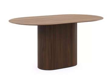 Стол обеденный овальный Mono Stripe 160 коричневого цвета