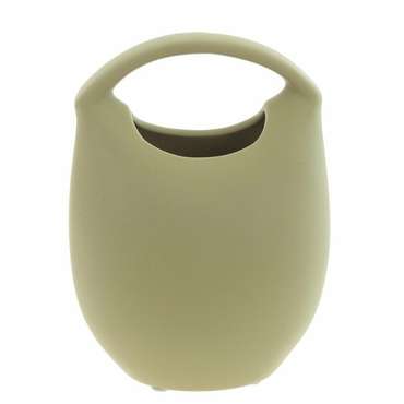 Керамическая ваза бежевого цвета
