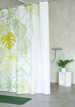Штора для ванных комнат Tropical зелёный