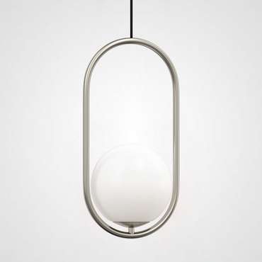 Подвесной светильник Matthew McCormick hoop M серебристо-белого цвета