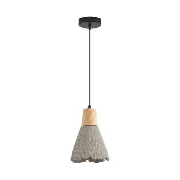 Подвесной светильник Lumion Eoliana 8351/1B черный/серый/бежевый, металл/дерево/цемент E27 60W 220V