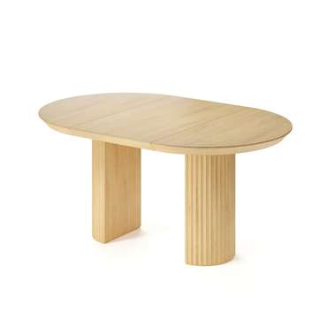 Обеденный стол раздвижной Нави бежевого цвета из массива дуба