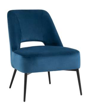 Кресло лаунж Бостон синего цвета