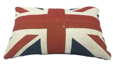 Подушка интерьерная Британский флаг из гобелена сине-красного цвета