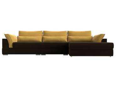 Угловой диван-кровать Пекин Long желто-коричневого цвета угол правый