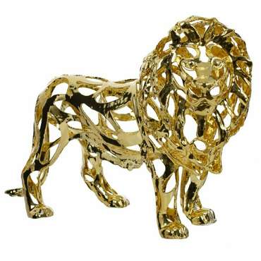 Фигура декоративная Лев 19.5х30 золотого цвета