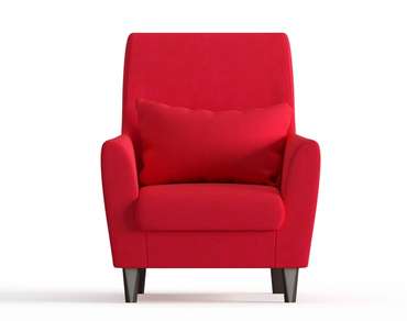 Кресло из вельвета Кастилия красного цвета