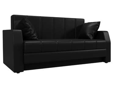Прямой диван-кровать Малютка черного цвета (экокожа)
