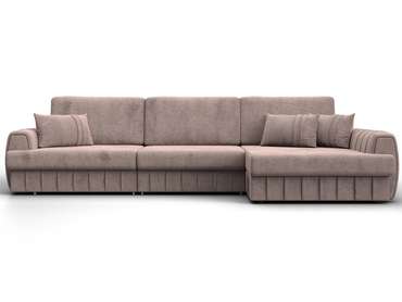 Угловой диван кровать Лига-057 L Лонг темно-бежевого цвета правый