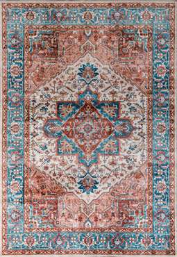 Ковер Silk vuar 135x200 бирюзово-красного цвета