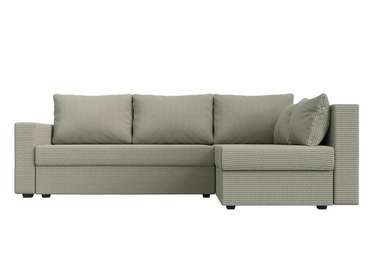 Угловой диван-кровать Мансберг серо-бежевого цвета правый угол